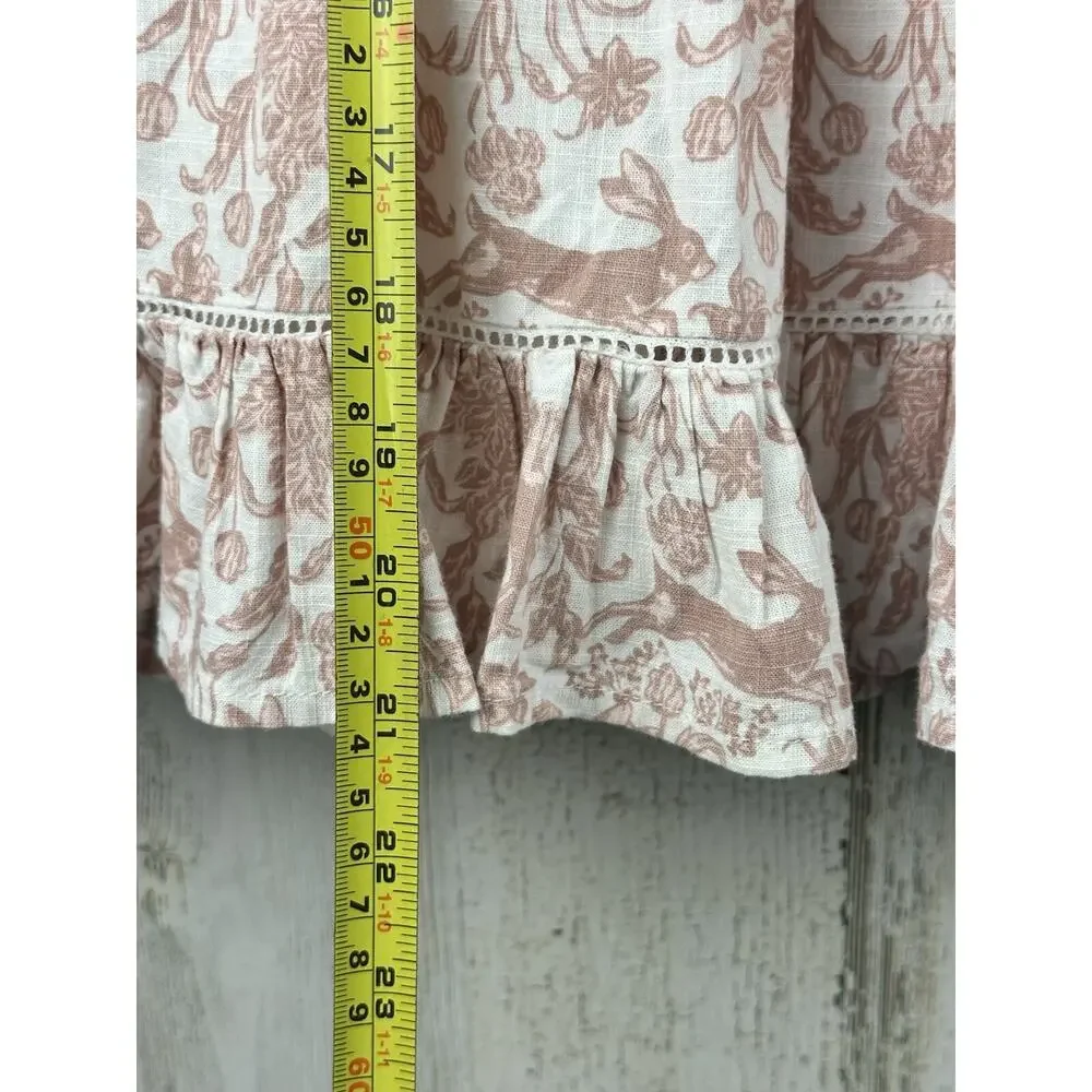 Haute Hippie Girl's 4T Dress Sleeveless Pink Toile Easter Bunny Layered Twirl‎